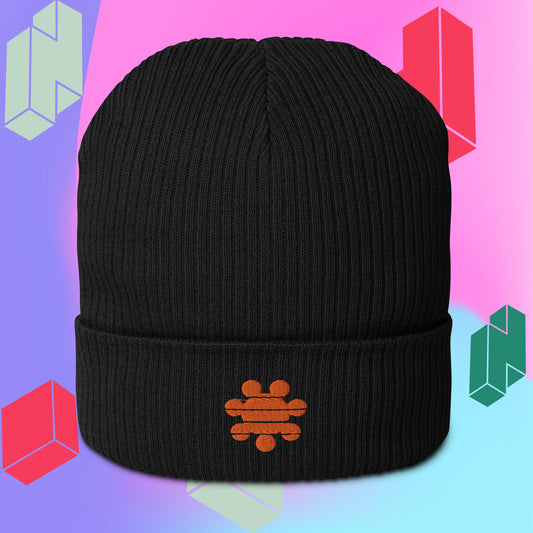 Logo organic ribbed beanie